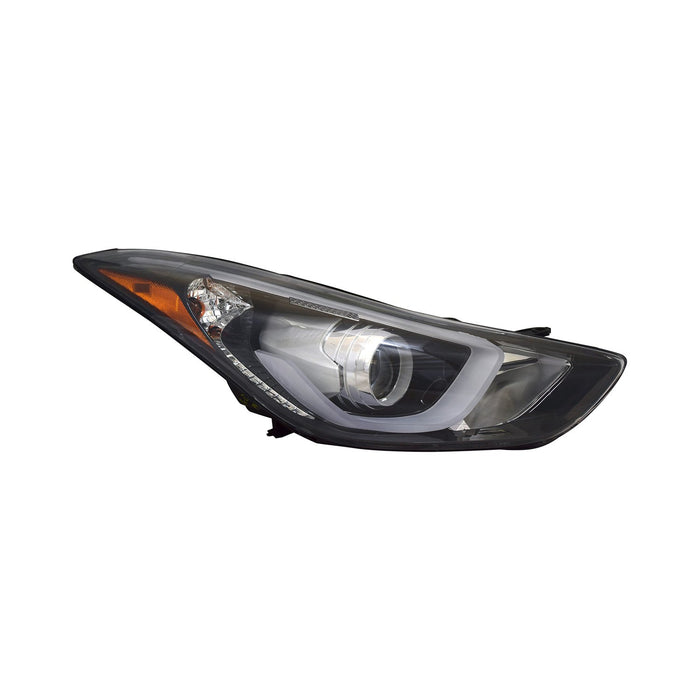 2014-2016 Hyundai Elantra Passenger Side Headlight Assembly Usa Built W/Led Position Lamp Composite - HY2503186-Partify-Painted-Replacement-Body-Parts