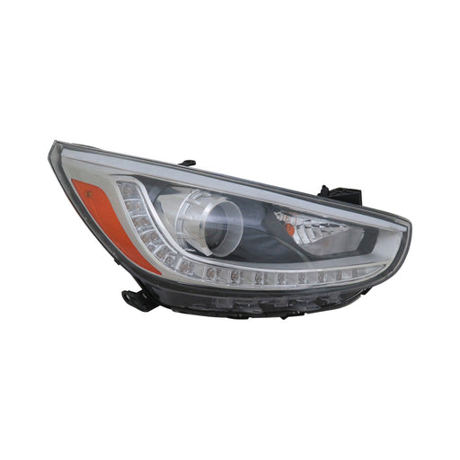 2012-2017 Hyundai Accent Passenger Side Headlight Assembly Led Projector Type Composite - HY2503191-Partify-Painted-Replacement-Body-Parts