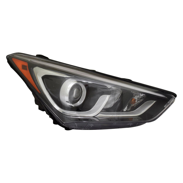 2017-2018 Hyundai Santa Fe Sport Passenger Side Headlight Assembly Halogen Projector Type W/Led Accent Composite - HY2503205-Partify-Painted-Replacement-Body-Parts