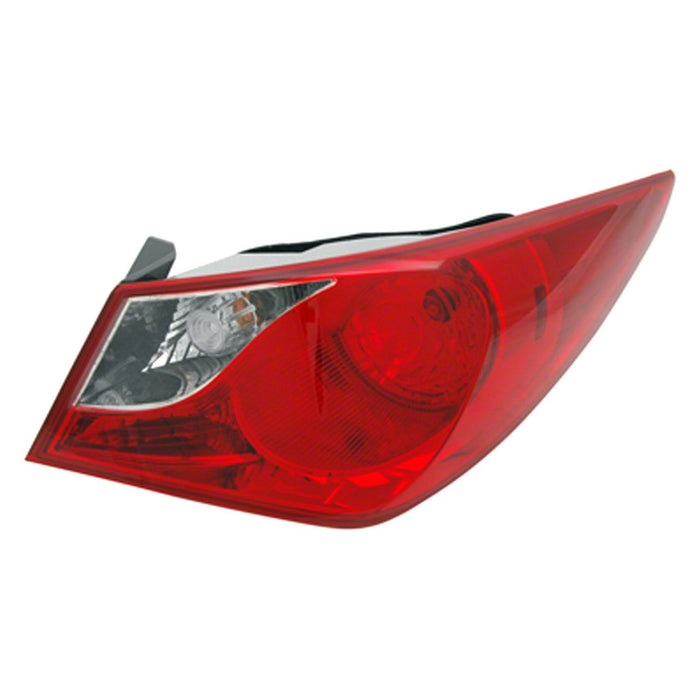2011-2014 Hyundai Sonata 2.0T/2.0T Limited/GL/GLS/Limited/SE Passenger Side Tail Light Assembly Bulb Type Outer - HY2805116-Partify-Painted-Replacement-Body-Parts