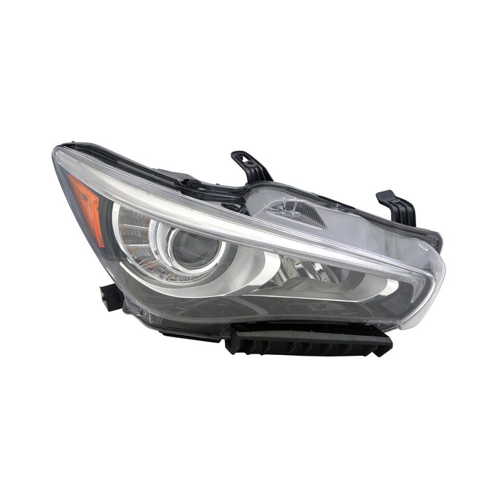 2014-2017 INFINITI Q50 Passenger Side Headlight Assembly W/O Adaptive Headlamps Composite - IN2503157-Partify-Painted-Replacement-Body-Parts