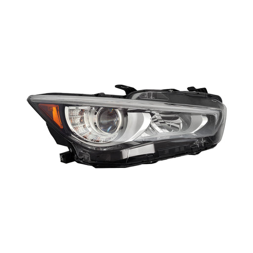 2018-2023 INFINITI Q50 Passenger Side Headlight Assembly W/O Adaptive Headlamps Composite - IN2503179-Partify-Painted-Replacement-Body-Parts
