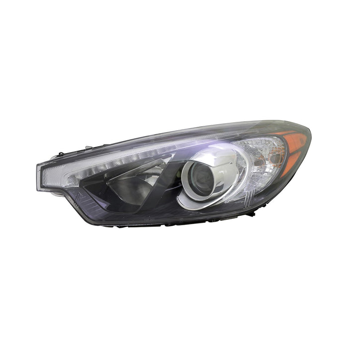 2014-2015 Kia Forte/Forte Koup/Forte5 Driver Side Headlight Assembly Halogen W/Led Position Lamp To 10-17-14 Composite Sedan - KI2502171-Partify-Painted-Replacement-Body-Parts