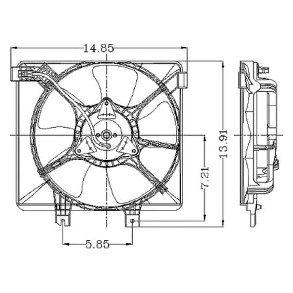 1993-1995 Mazda 626 A/C Condenser Fan Assembly Cronos Includes Motor/Blade/Shroud To 3/16/95 2L L4 - MA3113101-Partify-Painted-Replacement-Body-Parts