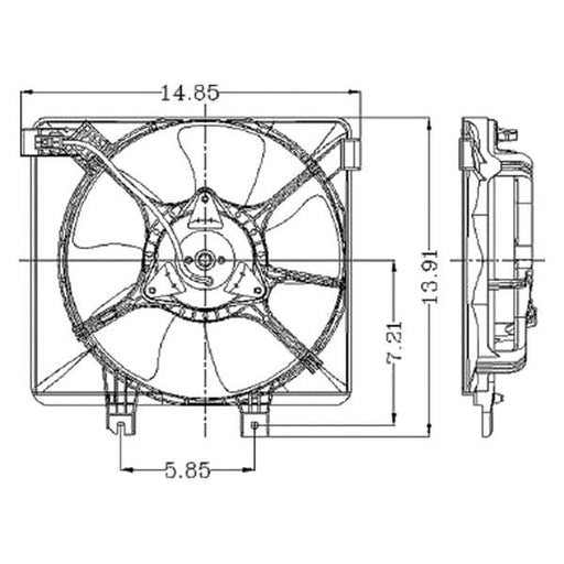 1993-1995 Mazda 626 A/C Condenser Fan Assembly Cronos Includes Motor/Blade/Shroud To 3/16/95 2L L4 - MA3113101-Partify-Painted-Replacement-Body-Parts