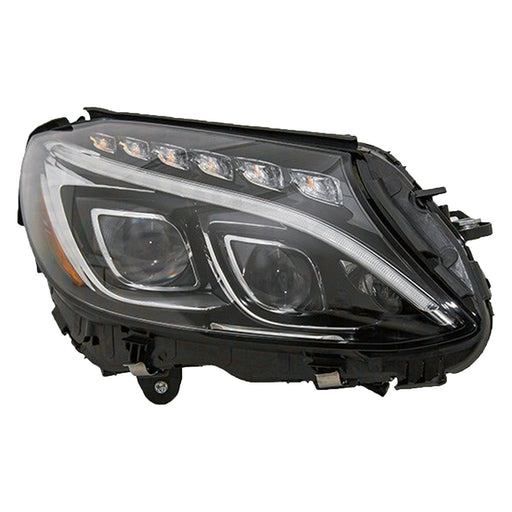 2015-2018 Mercedes-Benz C300/C400/C63 AMG Passenger Side Headlight Assembly W205 Led W/Cornering Lamps Composite Sedan - MB2503226-Partify-Painted-Replacement-Body-Parts