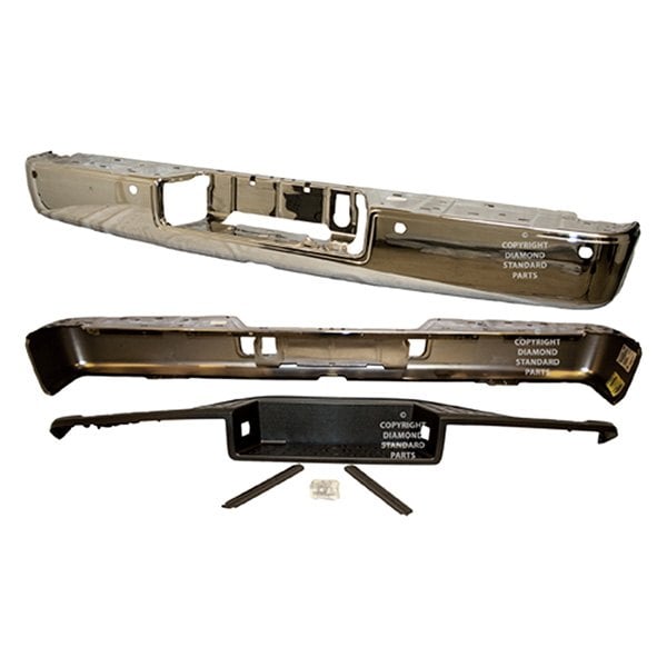 2017-2019 Nissan TITAN Rear Bumper Assembly W/O Tow Hitch W/O Bsd Face Bar/Pad/Brace Assy Chrome - NI1103141-Partify-Painted-Replacement-Body-Parts