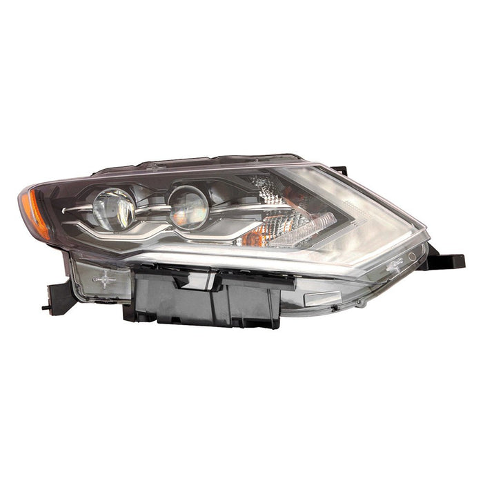 2017-2018 Nissan Rogue Passenger Side Headlight Assembly Led Composite - NI2503256-Partify-Painted-Replacement-Body-Parts