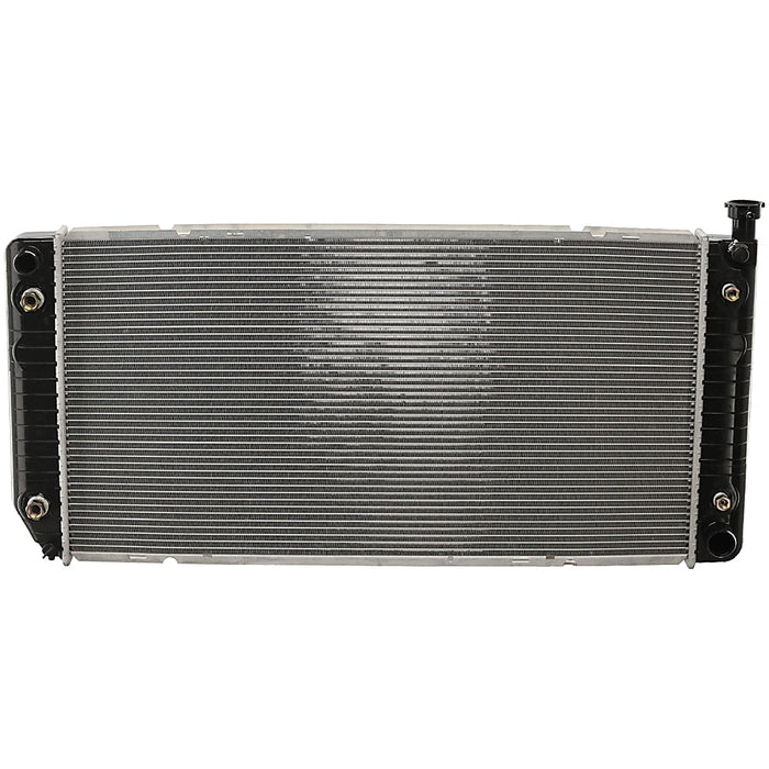 1997-1999 Chevrolet C1500/C1500 Suburban/C2500/C2500 Suburban/K1500/K1500 Suburban/K2500/K2500 Suburban/GMC C1500/C1500 Suburban/C2500/C2500 Suburban/K1500/K1500 Suburban/K2500/K2500 Suburban Radiator W/Engine Oil Cooler 34" X 17 1/4" X 1 1/16" 5.7L V8/5L V8 - GM3010240-Partify-Painted-Replacement-Body-Parts