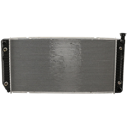 1997-1999 Chevrolet C1500/C1500 Suburban/C2500/C2500 Suburban/K1500/K1500 Suburban/K2500/K2500 Suburban/GMC C1500/C1500 Suburban/C2500/C2500 Suburban/K1500/K1500 Suburban/K2500/K2500 Suburban Radiator W/Engine Oil Cooler 34" X 17 1/4" X 1 1/16" 5.7L V8/5L V8 - GM3010240-Partify-Painted-Replacement-Body-Parts