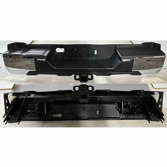 2022-2024 Toyota Tundra Rear Bumper Assembly W/O Parking Sensors W/Back-Up Lamp W/Tow Hitch Chrome - TO1103149-Partify-Painted-Replacement-Body-Parts