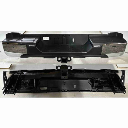 2022-2024 Toyota Tundra Rear Bumper Assembly W/O Parking Sensors W/Back-Up Lamp W/Tow Hitch Chrome - TO1103149-Partify-Painted-Replacement-Body-Parts