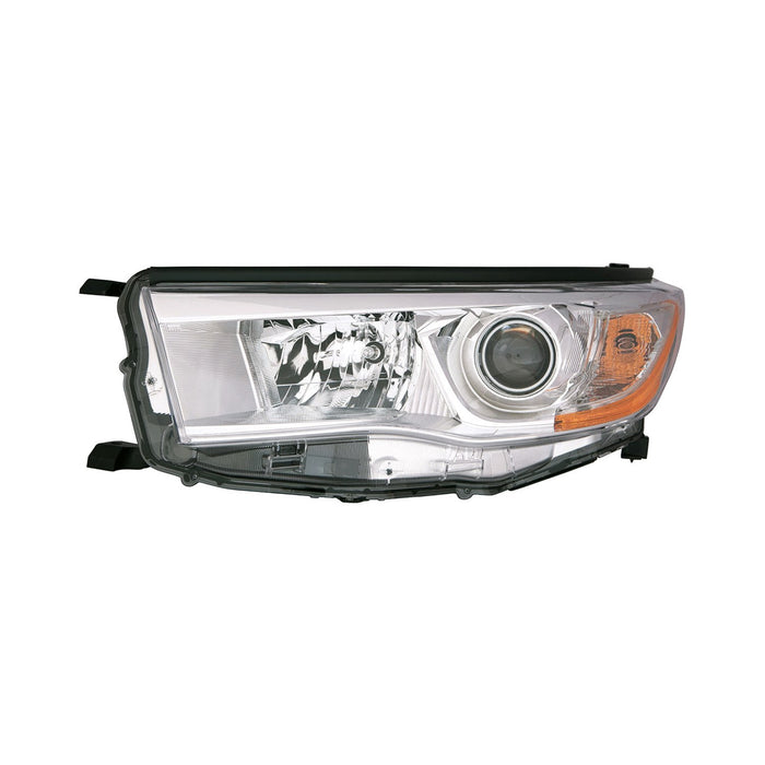 2014-2016 Toyota Highlander Driver Side Headlight Assembly W/O Auto High Beam W/O Smoked Chrome Accent Composite - TO2502221-Partify-Painted-Replacement-Body-Parts