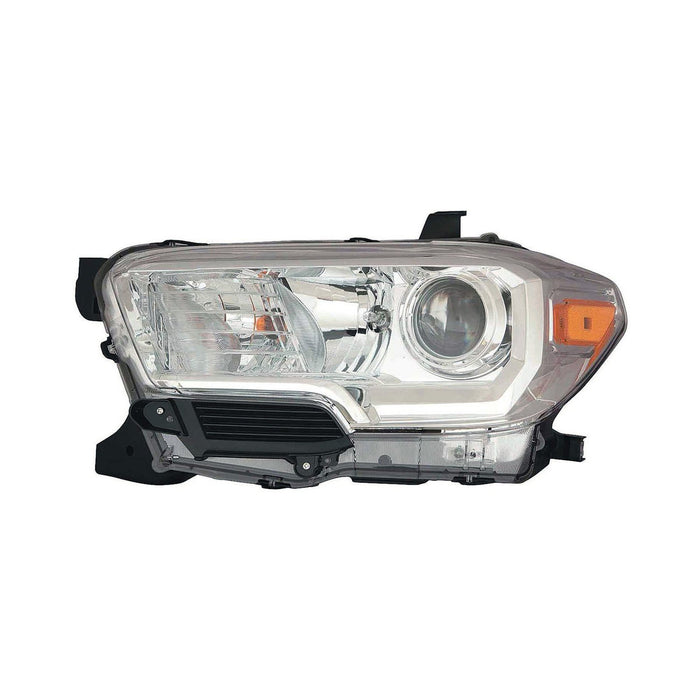 2016-2018 Toyota Tacoma Driver Side Headlight Assembly Halogen W/O Led Drl W/O Fog Lamps Chrome Bezel Composite - TO2502242-Partify-Painted-Replacement-Body-Parts