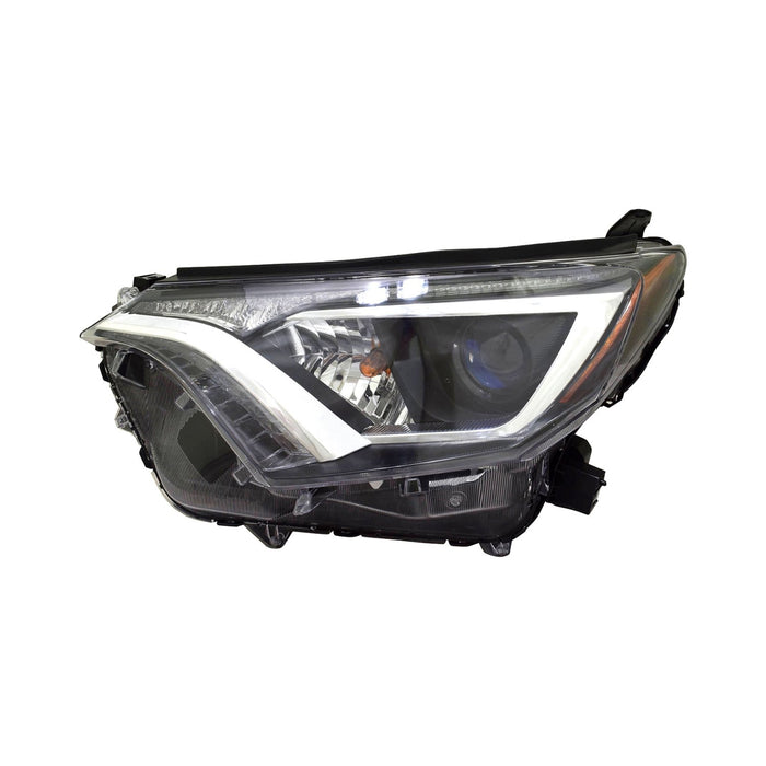 2016-2018 Toyota RAV4 Driver Side Headlight Assembly Halogen North America Built W/O Bezel Composite - TO2502247-Partify-Painted-Replacement-Body-Parts