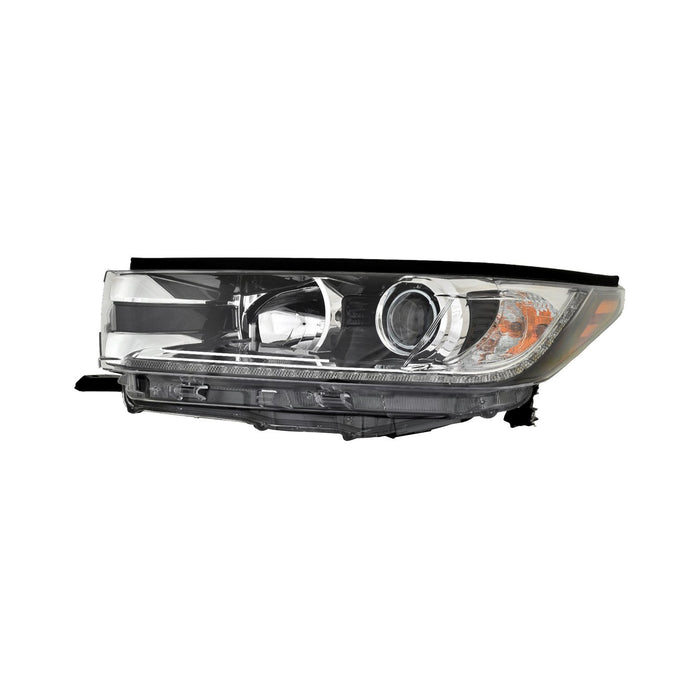 2019 Toyota Highlander Driver Side Headlight Assembly W/Smoked Chrome Accent W/Led Daytime Running Lamps Composite - TO2502290-Partify-Painted-Replacement-Body-Parts
