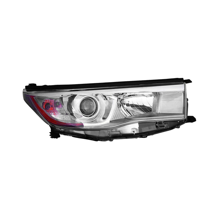 2014-2016 Toyota Highlander Hybrid LE/Hybrid Limited/Hybrid XLE Passenger Side Headlight Assembly W/Smoked Chrome Accent Composite - TO2503225-Partify-Painted-Replacement-Body-Parts