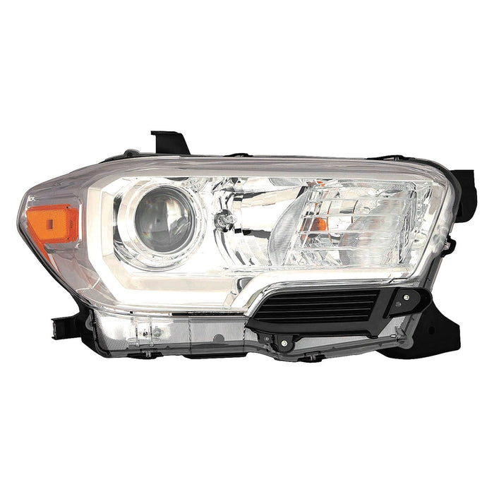 2016-2018 Toyota Tacoma Passenger Side Headlight Assembly Halogen W/O Led Drl W/O Fog Lamps Chrome Bezel Composite - TO2503242-Partify-Painted-Replacement-Body-Parts