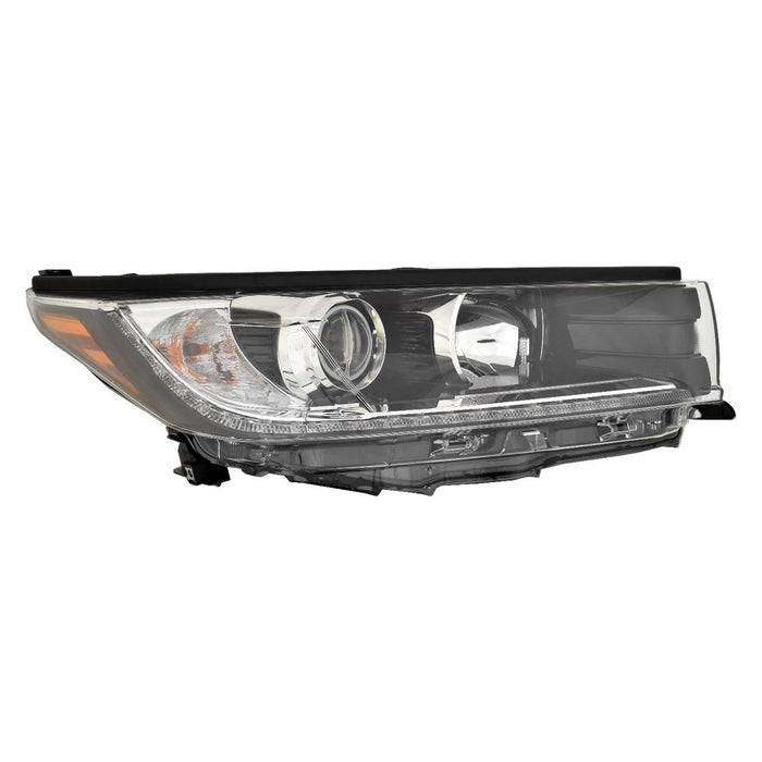 2017-2018 Toyota Highlander SE Passenger Side Headlight Assembly W/ Accent W/Led Drl Composite - TO2503253-Partify-Painted-Replacement-Body-Parts