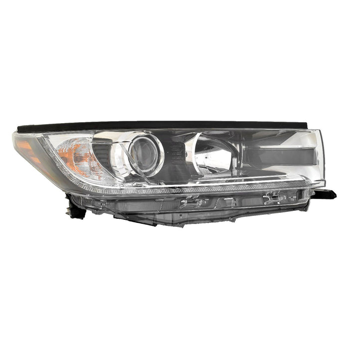 2017-2018 Toyota Highlander Hybrid LE/Hybrid Limited/Hybrid XLE/Limited Passenger Side Headlight Assembly W/Smoked Chrome Accent W/Led Drl Composite - TO2503258-Partify-Painted-Replacement-Body-Parts