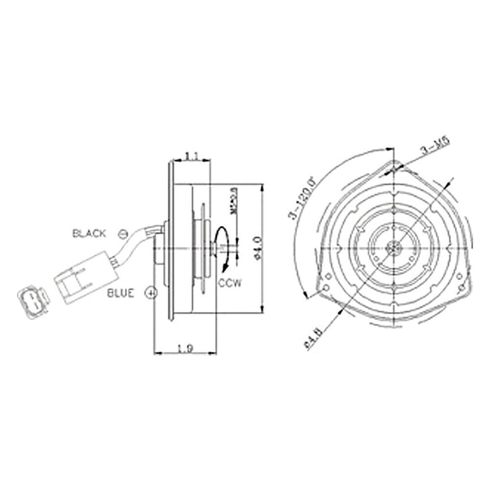 1993-1997 Lexus GS300/Toyota Celica/Corolla Engine Cooling Fan Motor Auxillary Fan To 1/95 - TO3116102-Partify-Painted-Replacement-Body-Parts