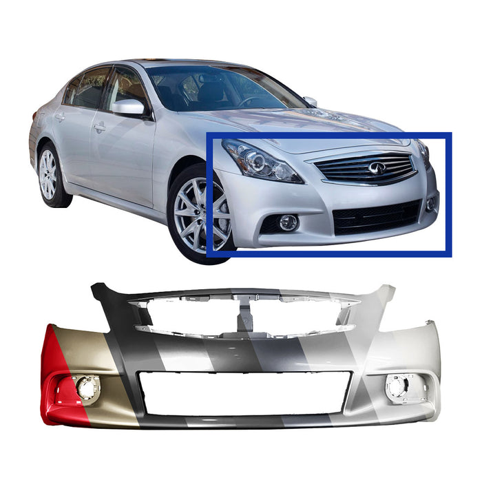 2010-2013 Infiniti G37/G25 Sedan Sport Front Bumper - IN1000247-Partify-Painted-Replacement-Body-Parts