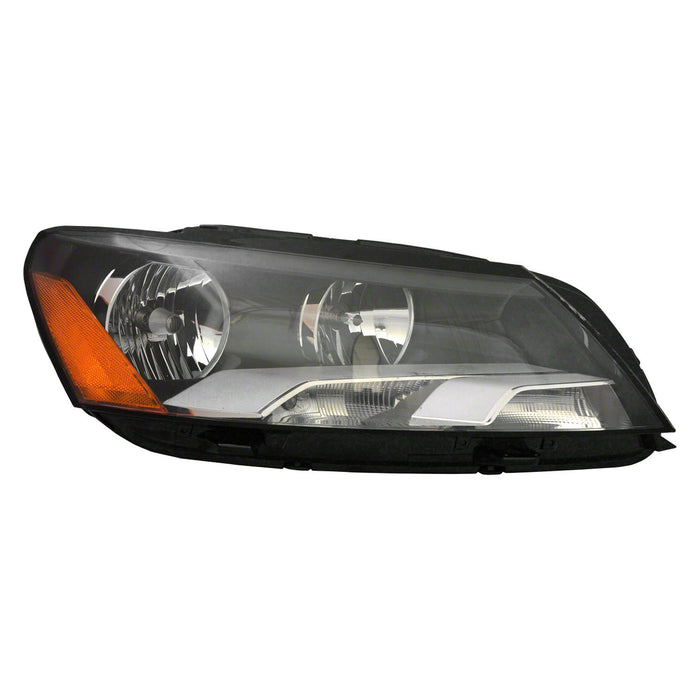 2012-2015 Volkswagen Passat Passenger Side Headlight Assembly Halogen From 2-21-11 Composite - VW2503148-Partify-Painted-Replacement-Body-Parts