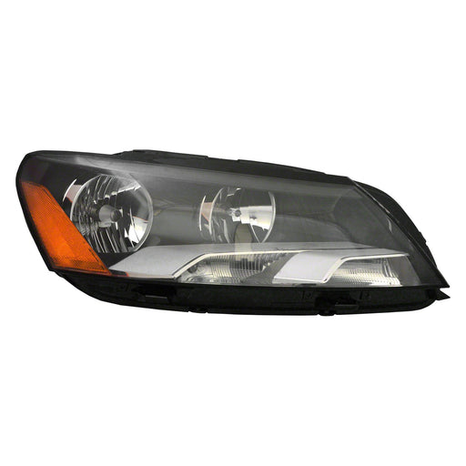 2012-2015 Volkswagen Passat Passenger Side Headlight Assembly Halogen From 2-21-11 Composite - VW2503148-Partify-Painted-Replacement-Body-Parts