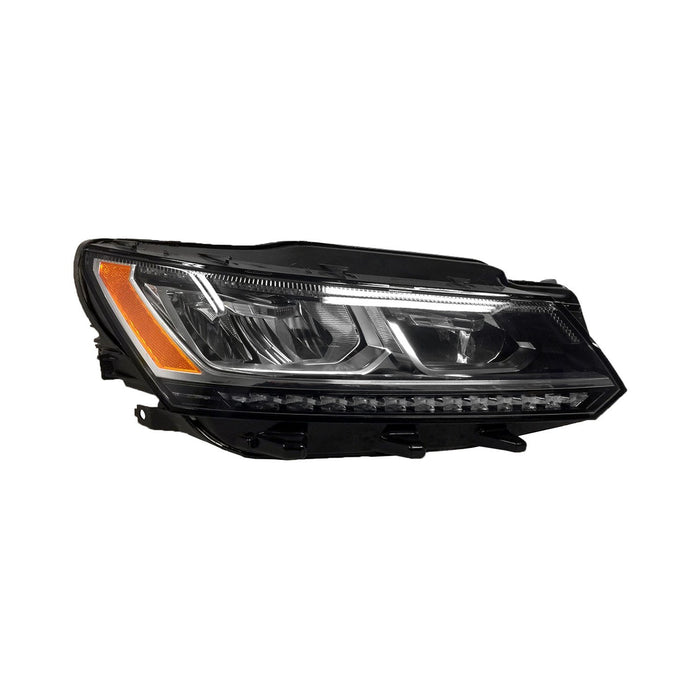 2012-2019 Volkswagen Passat Passenger Side Headlight Assembly Led W/O Chrome Trim Composite - VW2503167-Partify-Painted-Replacement-Body-Parts