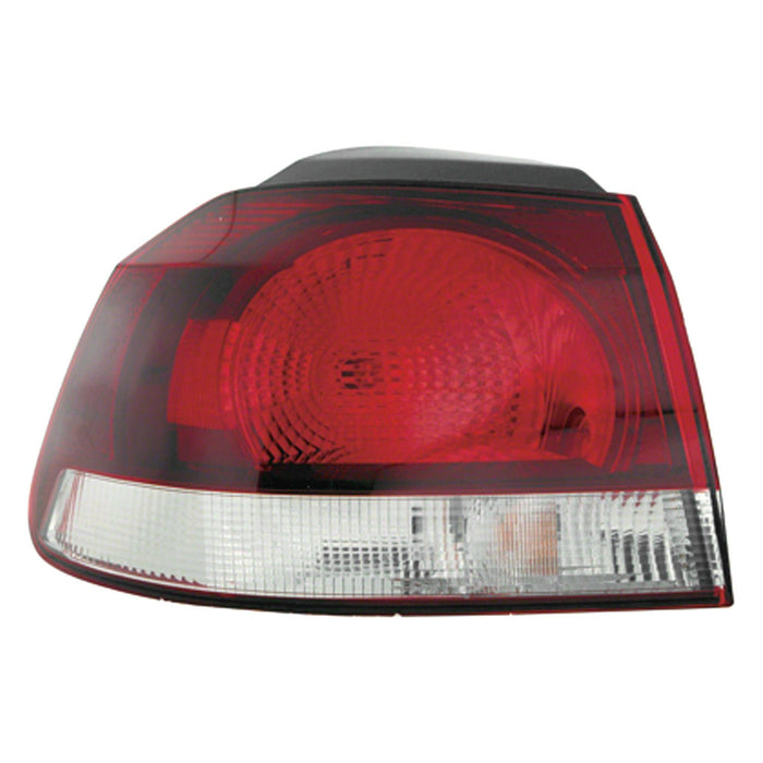 2010-2014 Volkswagen Golf/GTI Driver Side Tail Light Assembly W/O Rear Fog Lamp Hella Brand Lens/Housing Only Outer - VW2804106-Partify-Painted-Replacement-Body-Parts