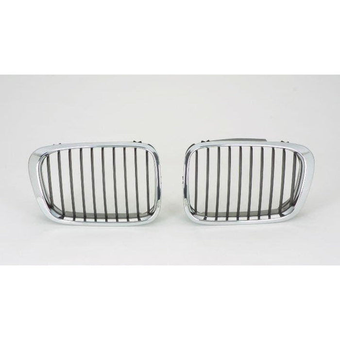 1999-2001 BMW 3 Series Sedan Grille Driver Side Chrome Black - BM1200178-Partify-Painted-Replacement-Body-Parts