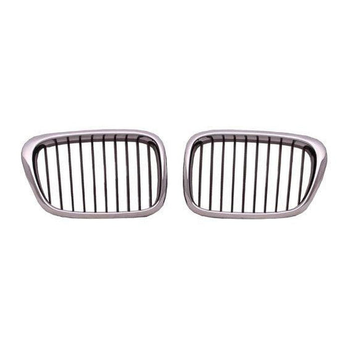 1997-2003 BMW 5 Series Grille Driver Side Chrome Black 525I/530I - BM1200138-Partify-Painted-Replacement-Body-Parts