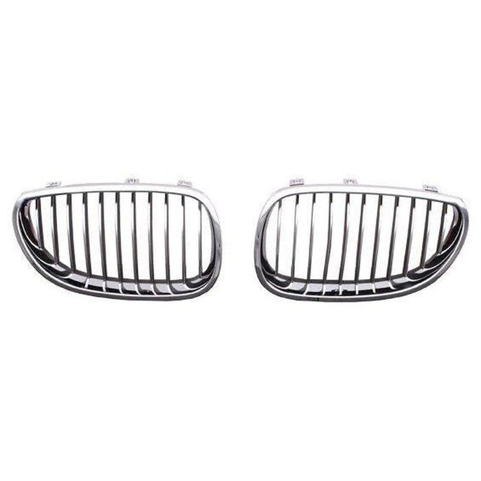 2006-2010 BMW 5 Series Grille Driver Side Chrome Black - BM1200140-Partify-Painted-Replacement-Body-Parts