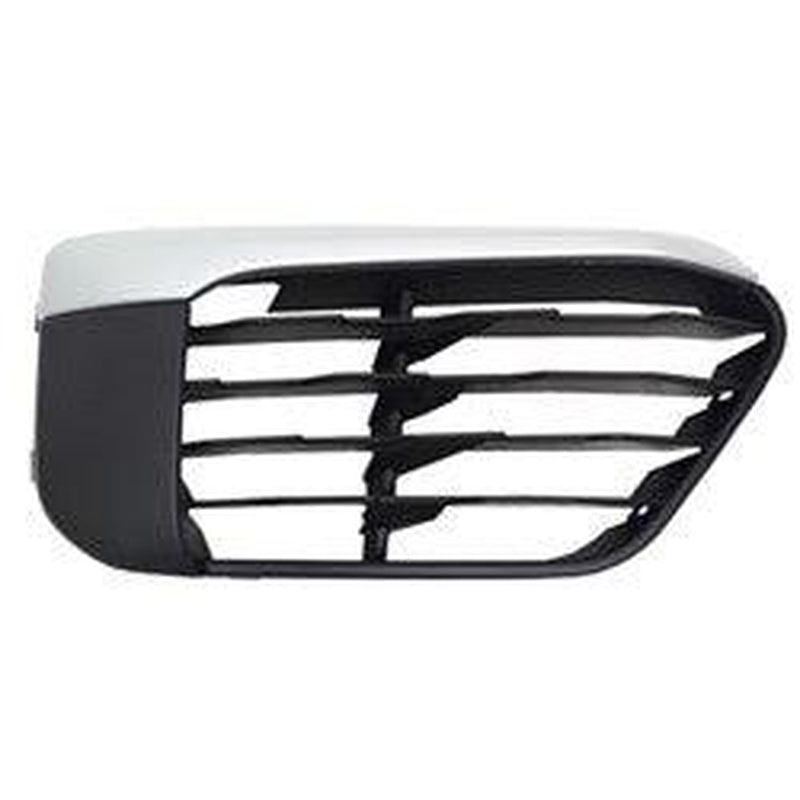 BMW X1 Lower Grille Passenger Side Painted Black With Silver Moulding Without Sensor X-Line Model - BM1039200-Partify Canada