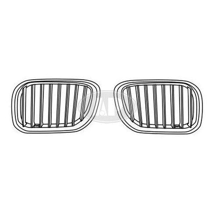2004-2006 BMW X5 Grille Passenger Side Chrome/Silver With Titanium - BM1200160-Partify-Painted-Replacement-Body-Parts