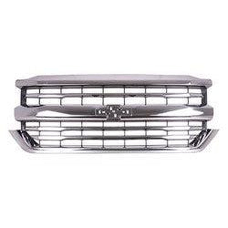 Chevrolet Pickup Chevy Silverado 1500 Grille Matte Black With Chrome Moulding High-Country Model - GM1200759-Partify Canada