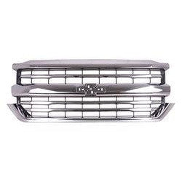 2016-2018 Chevrolet Pickup Chevy Silverado 1500 Grille Matte Black With Chrome Moulding High-Country Model - GM1200759-Partify-Painted-Replacement-Body-Parts