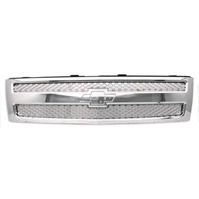 2012-2013 Chevrolet Pickup Chevy Silverado Grille Chrome With Chrome Frame - GM1200655-Partify-Painted-Replacement-Body-Parts