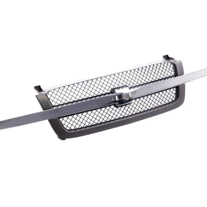 2003-2007 Chevrolet Pickup Chevy Silverado Grille With Textured Frame/Chrome Center Bar Base/Ls/Lt Model - GM1200474-Partify-Painted-Replacement-Body-Parts