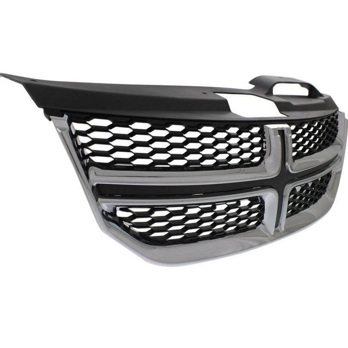 2011-2020 Dodge Journey Grille Chrome Frame With Black Insert - CH1200362-Partify-Painted-Replacement-Body-Parts