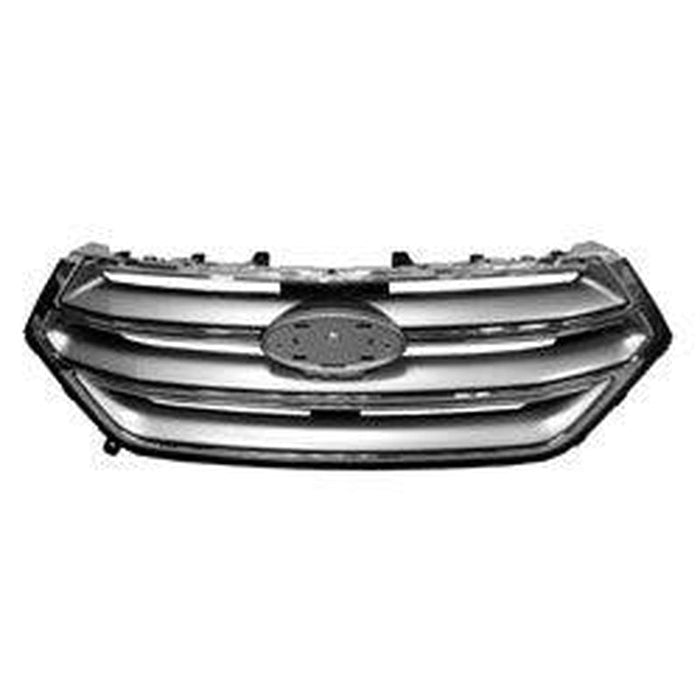 2015-2018 Ford Edge Grille Chrome/Silver Without Aero Package With Camera Se/Sel/Titanium Model - FO1200560-Partify-Painted-Replacement-Body-Parts