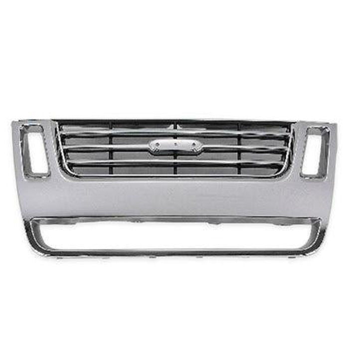 2006-2010 Ford Explorer Eddie Bauer Grille Chrome Black Bar Style Expt Adrenalin Package - FO1200477-Partify-Painted-Replacement-Body-Parts