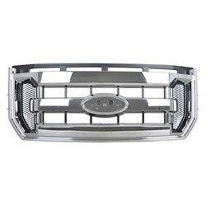 2015-2017 Ford Pickup F150 Grille Chrome 3 Bar Style With Black Mesh - FO1200584-Partify-Painted-Replacement-Body-Parts
