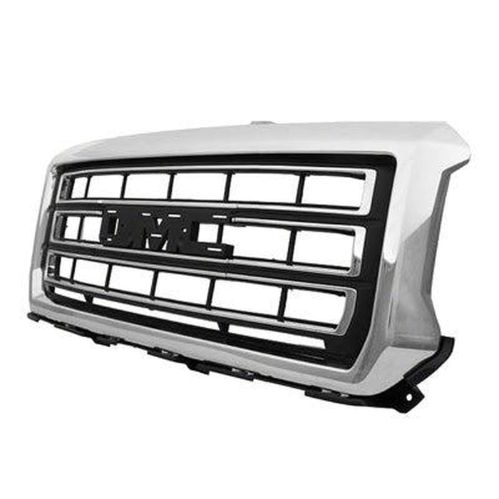 2014-2015 GMC Pickup GMC Sierra 1500 Grille Chrome Frame Black Bars Base/Sle/Slt - GM1200687-Partify-Painted-Replacement-Body-Parts