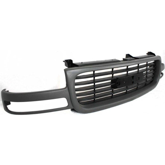 1999-2006 GMC Yukon Grille Black Horizontal Bars With Textured Gray Frame - GM1200429-Partify-Painted-Replacement-Body-Parts