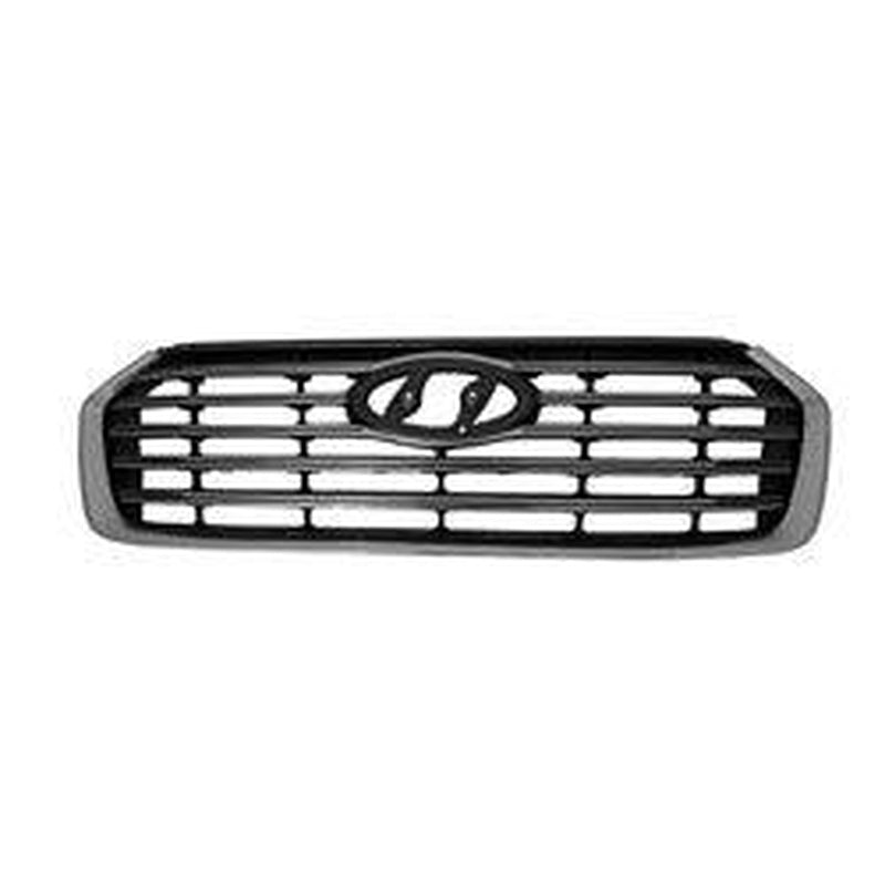 Hyundai Santa Fe Grille Black With Satin Chrome Bars/Frame Use Without Camera - HY1200199-Partify Canada