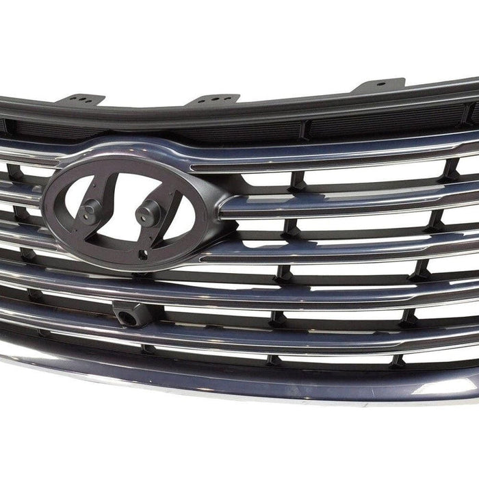 2017-2019 Hyundai Santa Fe Grille Black With Silver Surround With 5Chrome Bars With Camera Exclude Sport Model - HY1200205-Partify-Painted-Replacement-Body-Parts