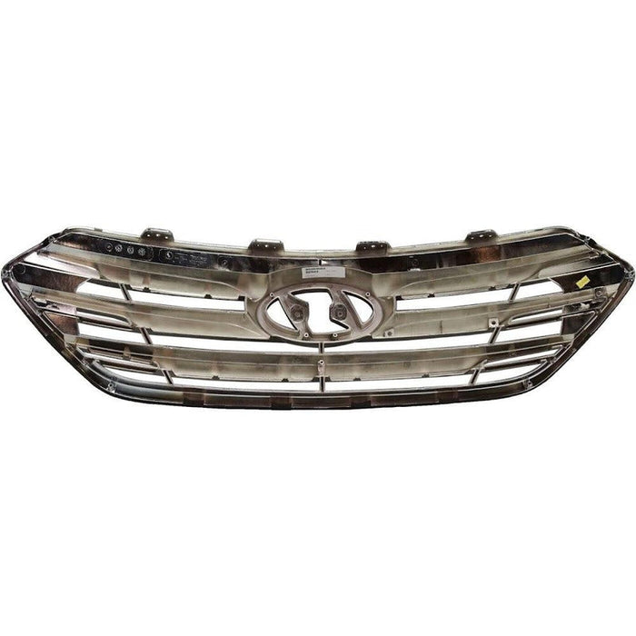 2017-2018 Hyundai Santa Fe Sport Grille Silver With Chrome Moulding Without Camera Sport - HY1200201-Partify-Painted-Replacement-Body-Parts