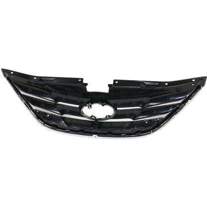 Hyundai Sonata Grille Matte Black With Chrome Moulding Exclude Hyb - HY1200162-Partify Canada