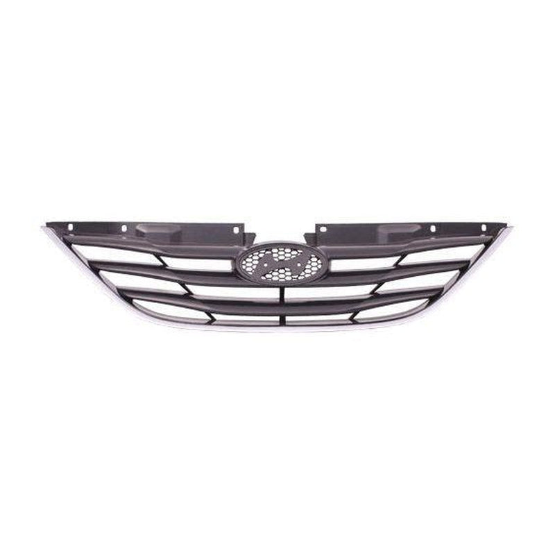 Hyundai Sonata Grille Matte Black With Chrome Moulding Exclude Hyb - HY1200162-Partify Canada